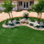 Landscaping installed with new artificial grass